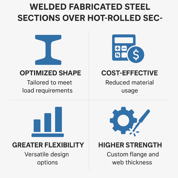 Advantages of Welded Fabricated Steel Sections Over Hot-Rolled Sections